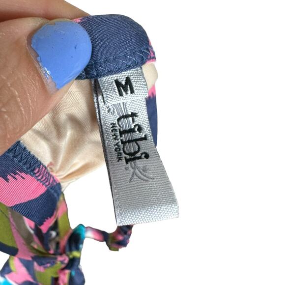 TIBI Colorful Chevron Patterned Halter Swimsuit Top Women's Size Medium - Picture 5 of 5